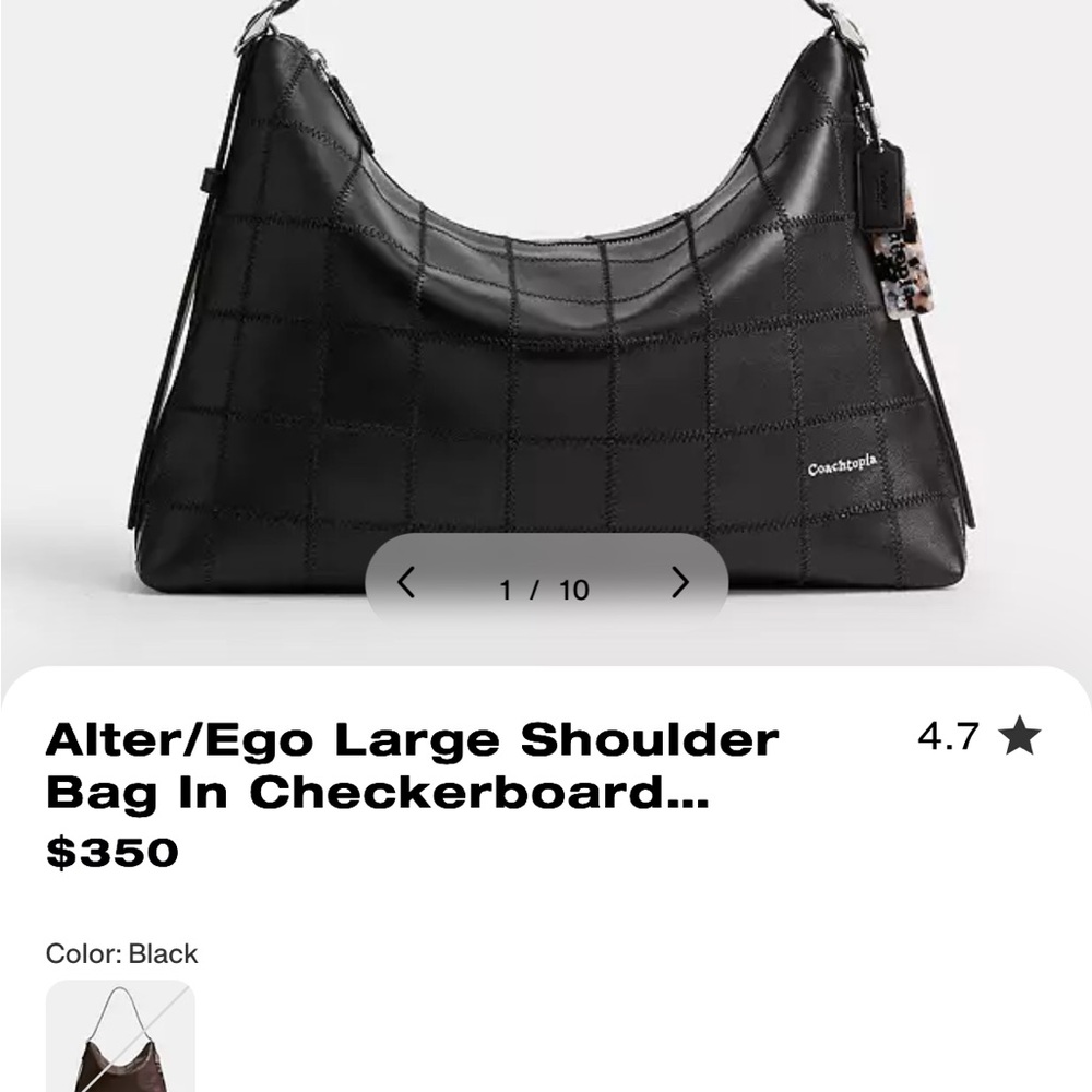 Coach Alter/Ego Large Black Shoulder Bag  NEW WITH TAGS